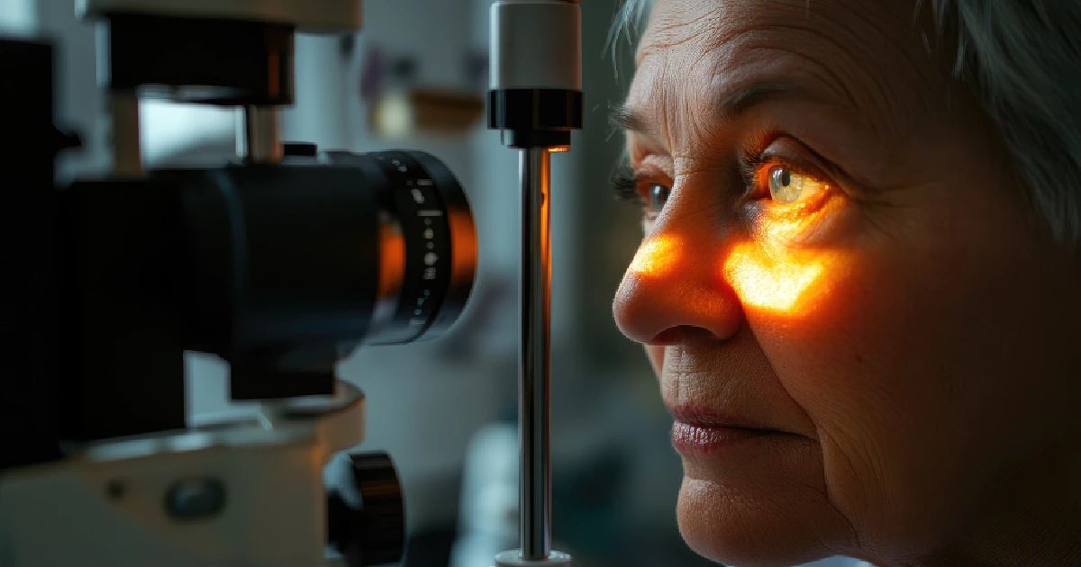 Senior woman undergoing an Macular Degeneration in Chicago, IL